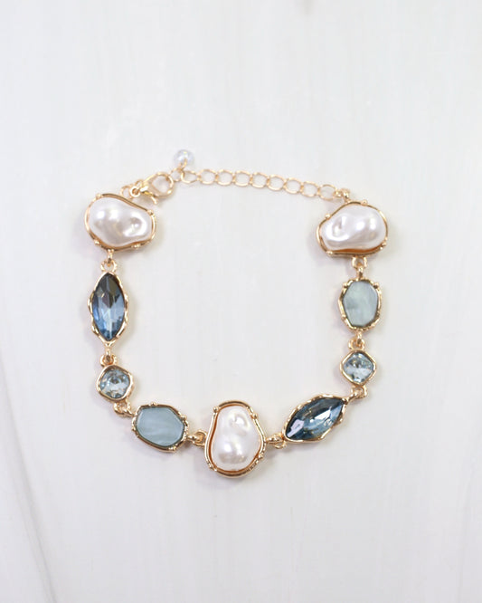 Aleia Pearl and Stone Bracelet Blue