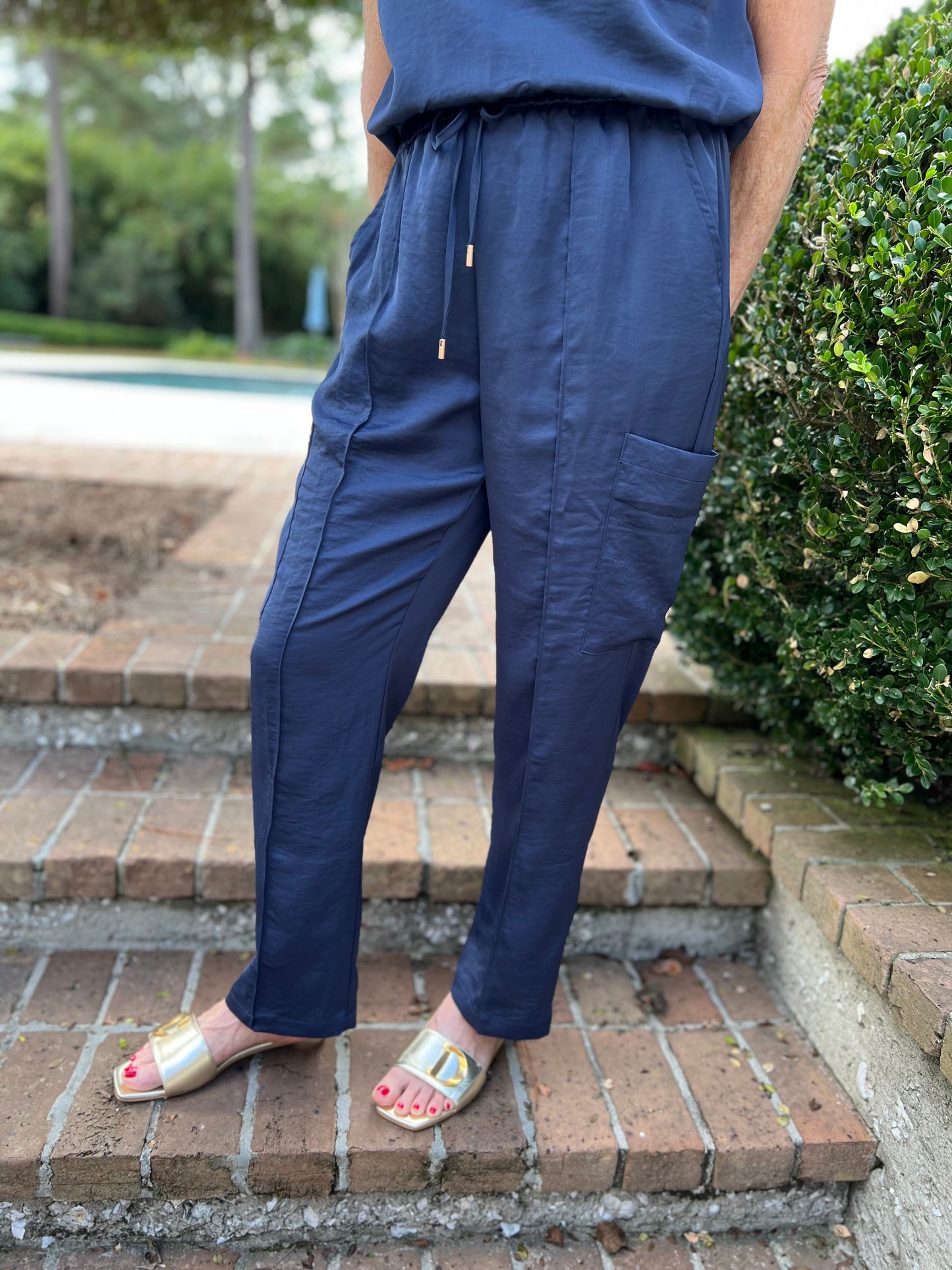 Calling Your Name Navy Pants Set