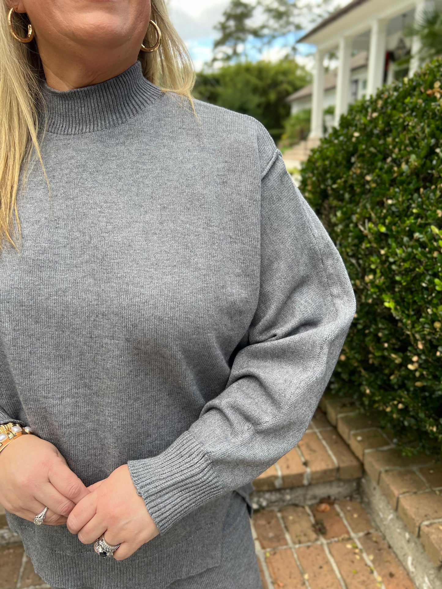 Forward My Calls Grey Sweater Set