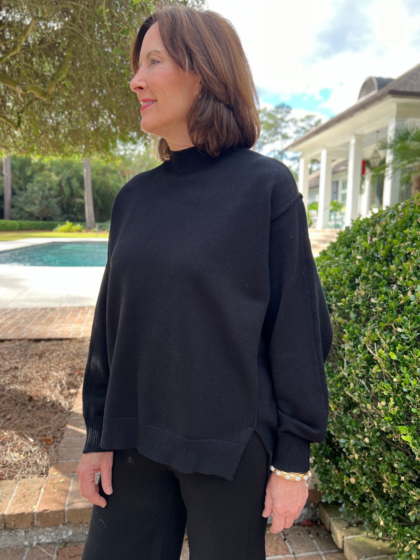 Forward My Calls Black Sweater Set