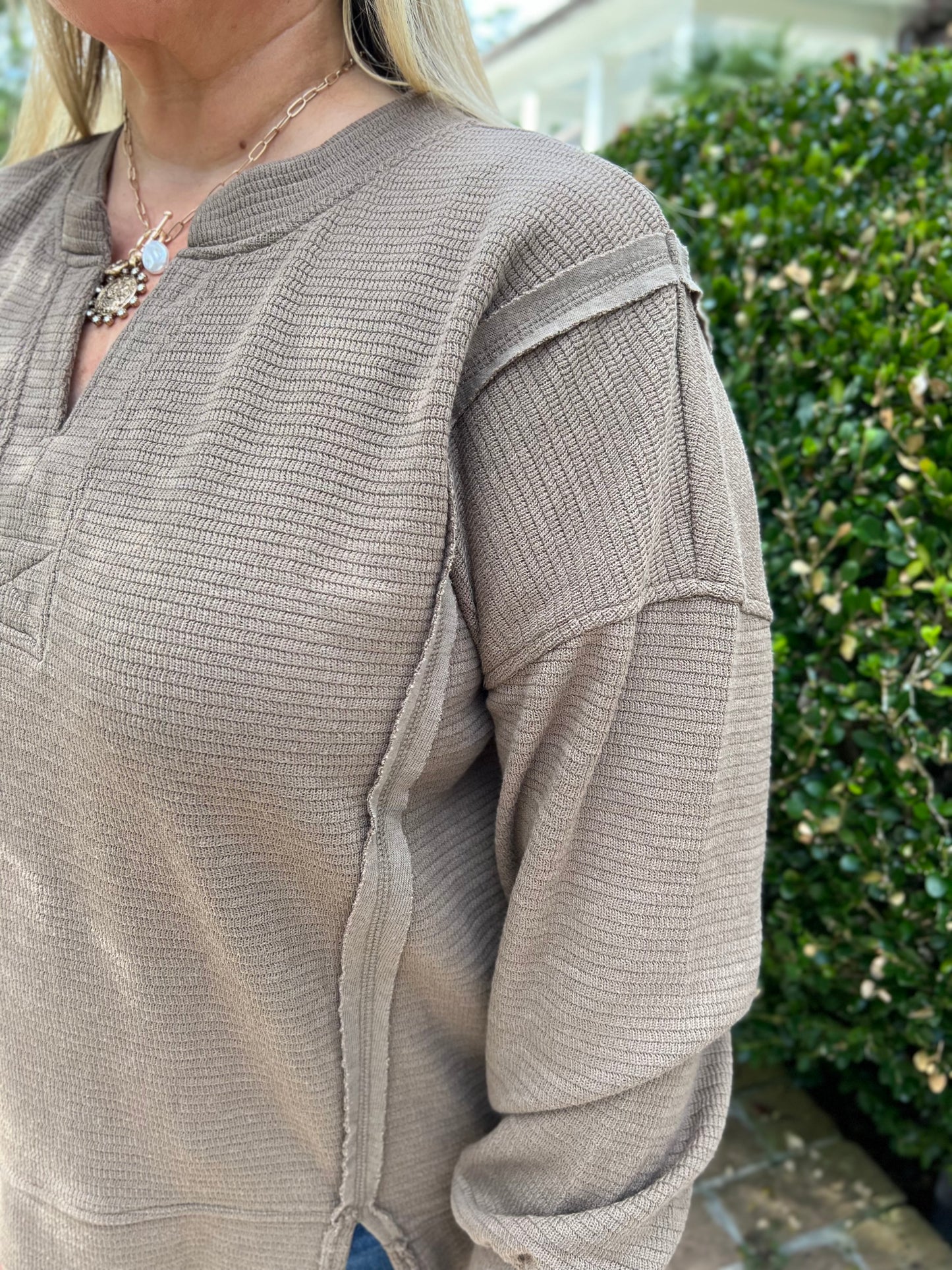 Feelin' Breezy Taupe Long Sleeve