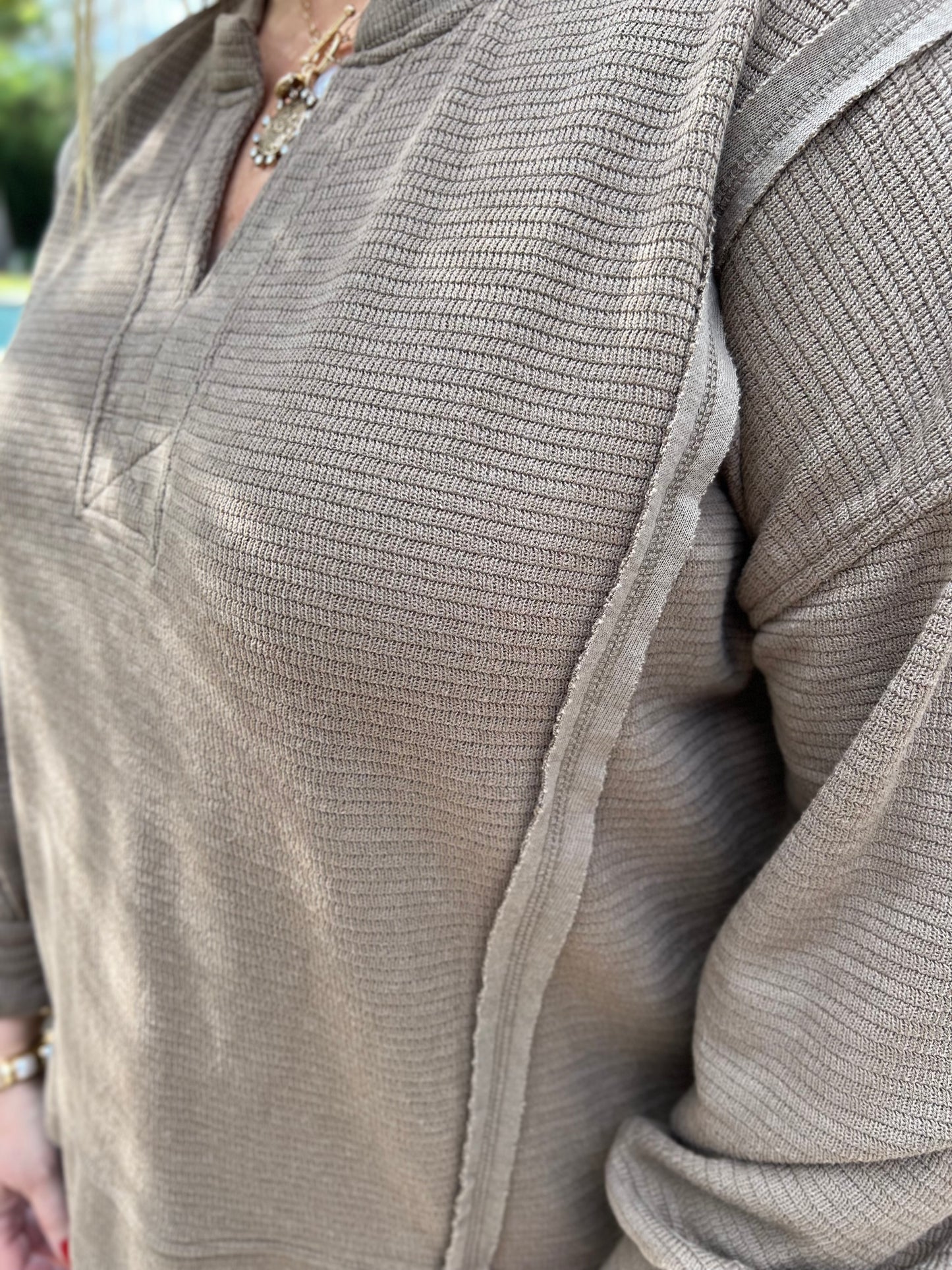 Feelin' Breezy Taupe Long Sleeve