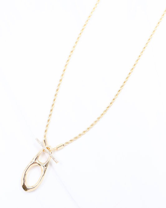 Gabby Long Pendant Necklace Gold