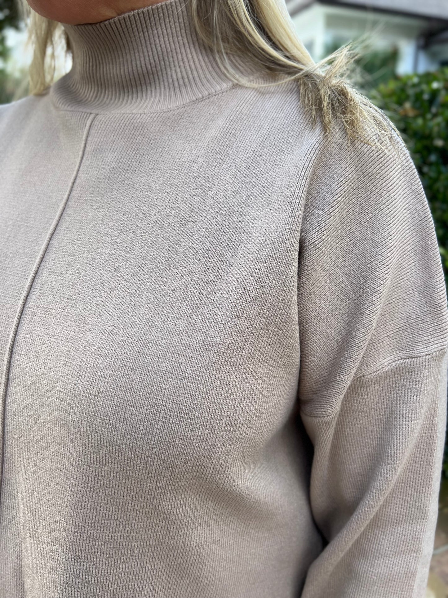 Noelle Mocha Mock Neck Sweater