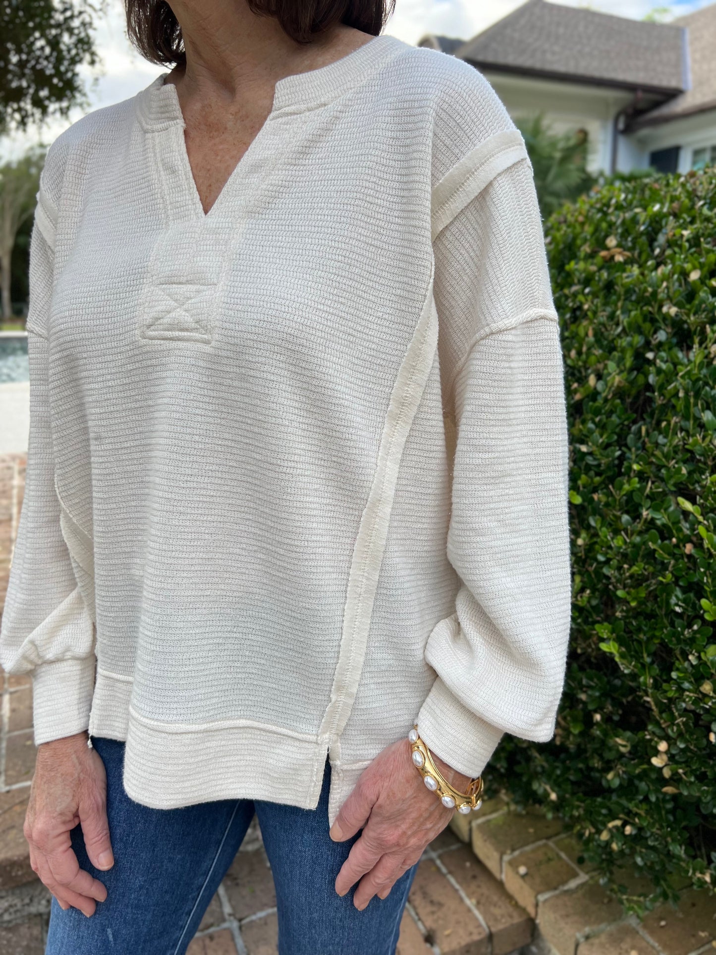 Feelin' Breezy Oatmeal Long Sleeve