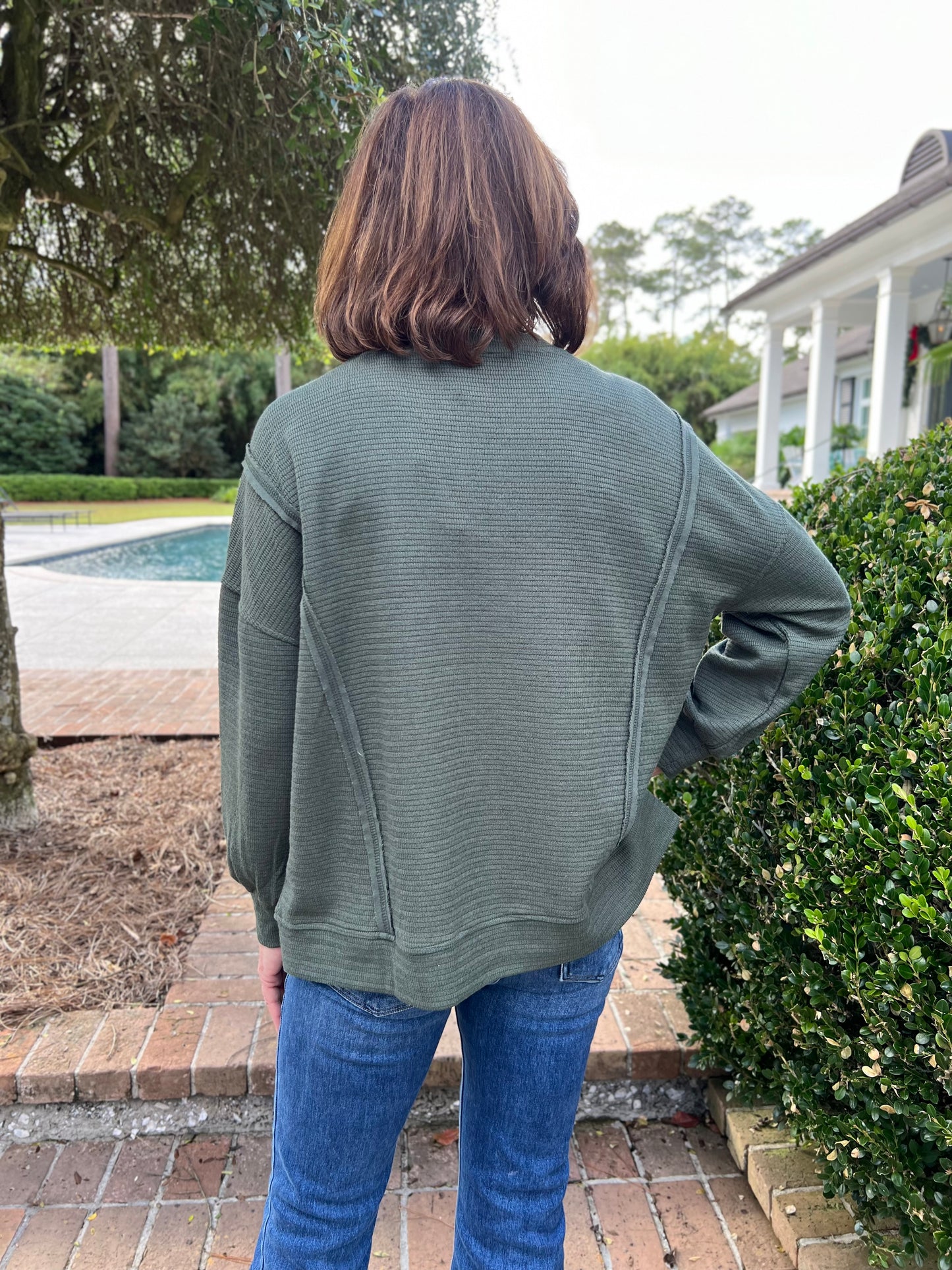 Feelin' Breezy Hunter Green Long Sleeve