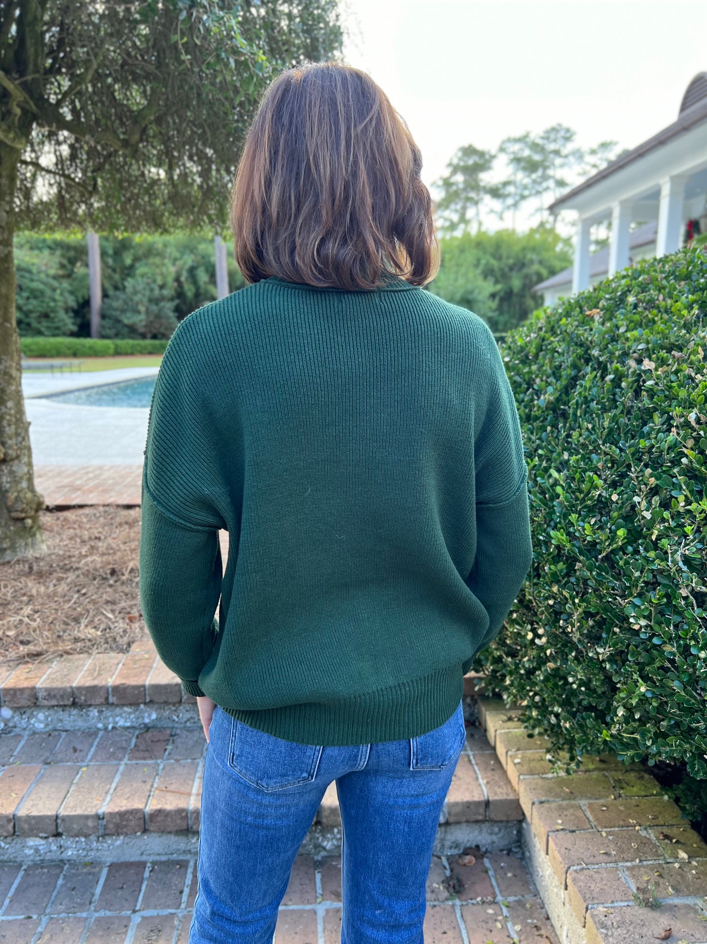 Essentially Me Hunter Green Sweater