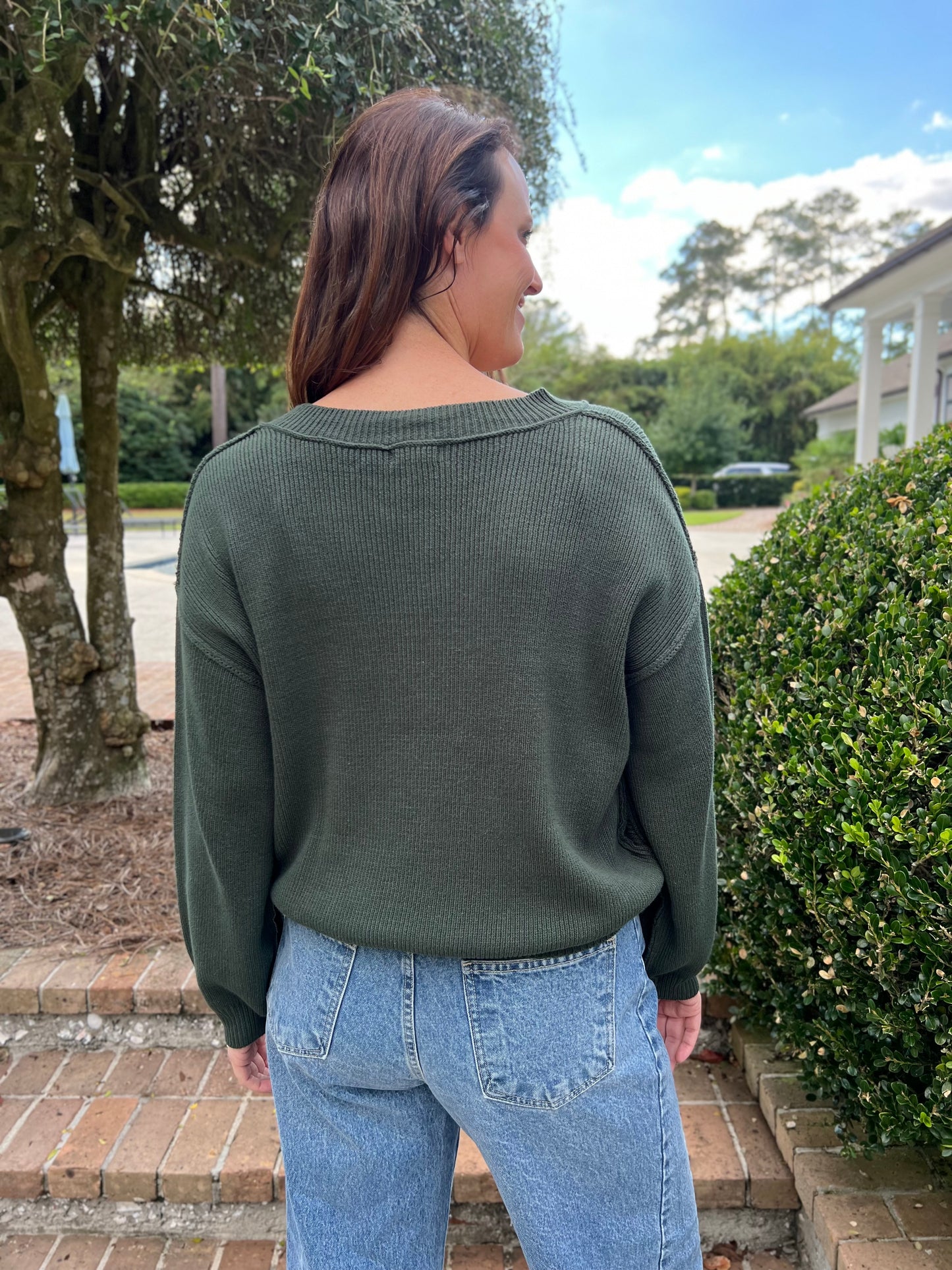 Autumn Feels Hunter Green Sweater