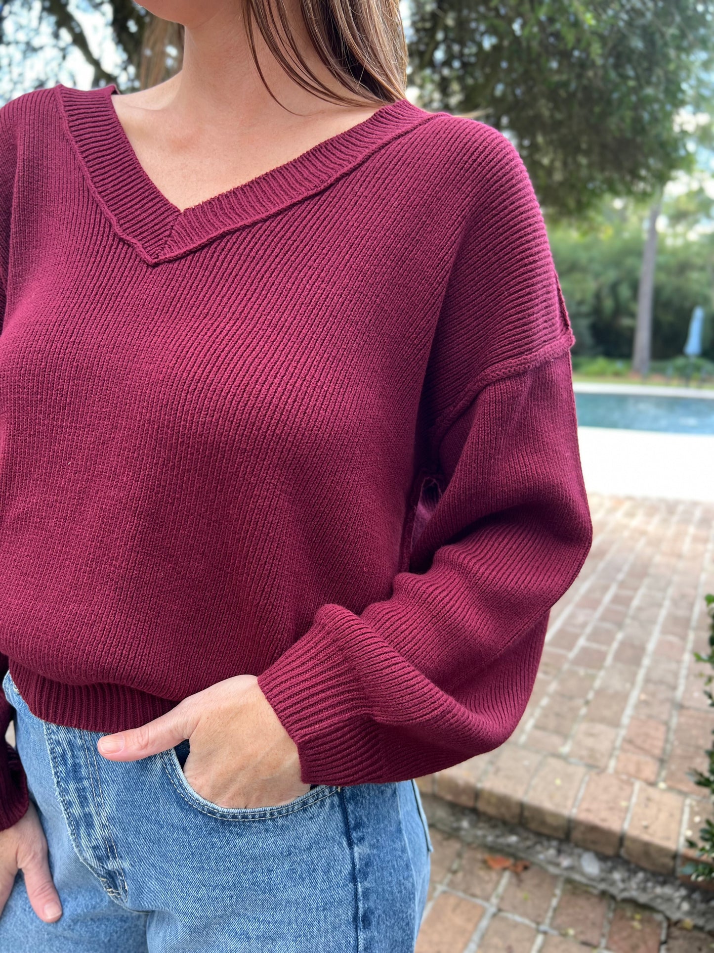 Autumn Feels Garnet Sweater