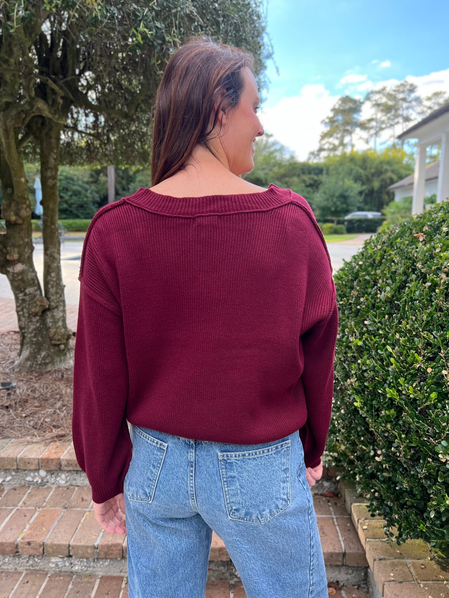 Autumn Feels Garnet Sweater