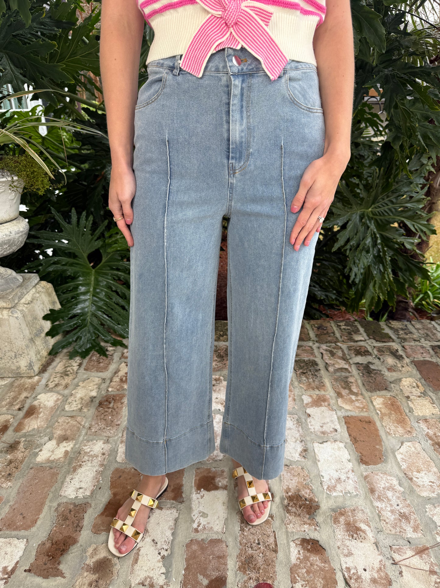 Dreaming Of You Wide Leg Light Denim Pant