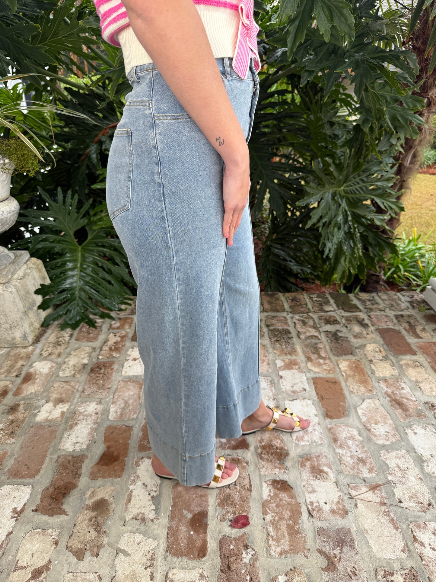 Dreaming Of You Wide Leg Light Denim Pant