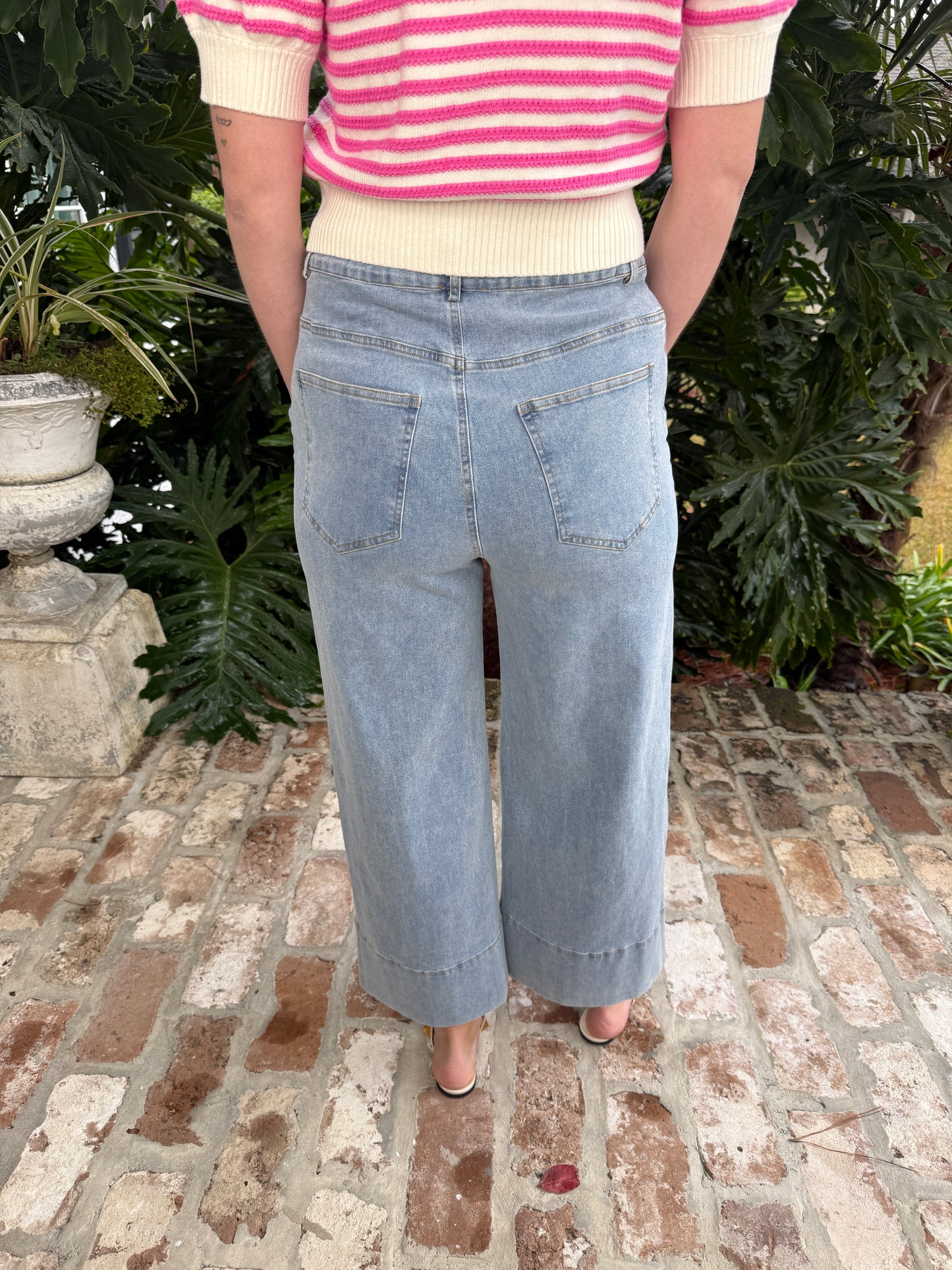 Dreaming Of You Wide Leg Light Denim Pant