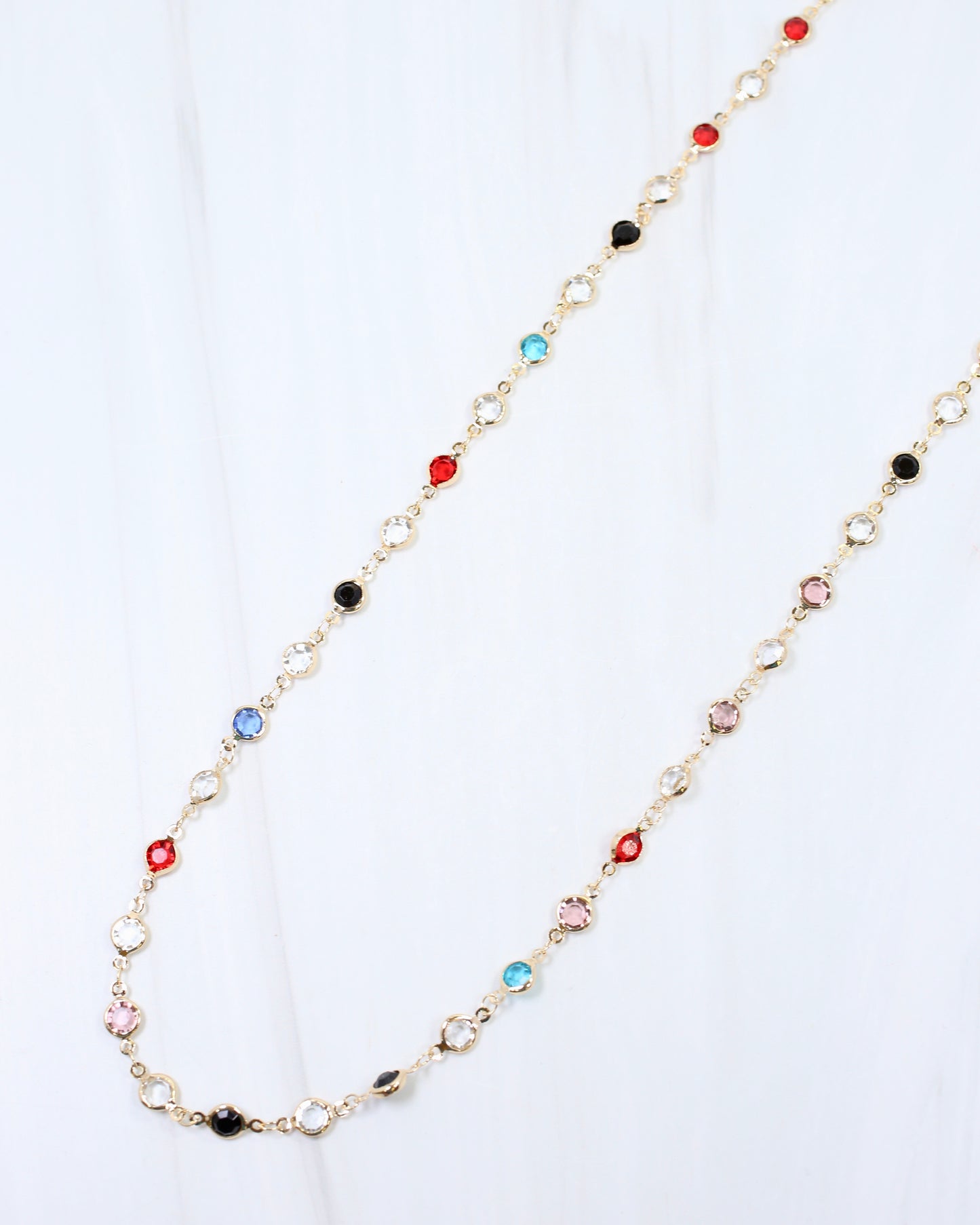 Arely Long Crystal Necklace Multi