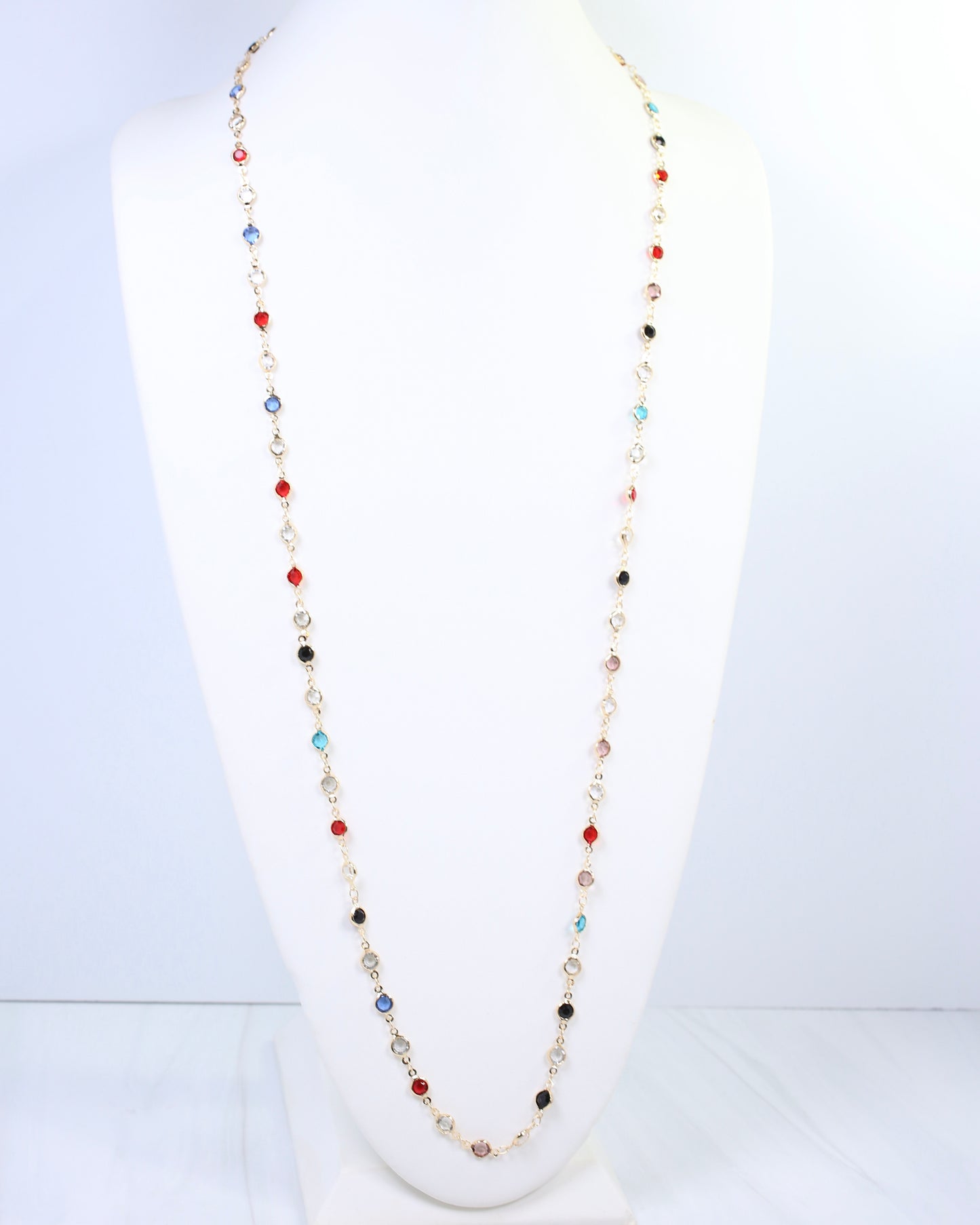 Arely Long Crystal Necklace Multi