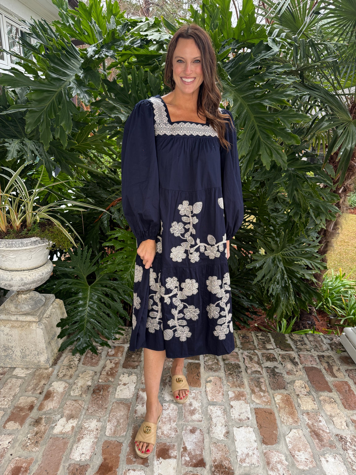 Joana Navy Midi dress