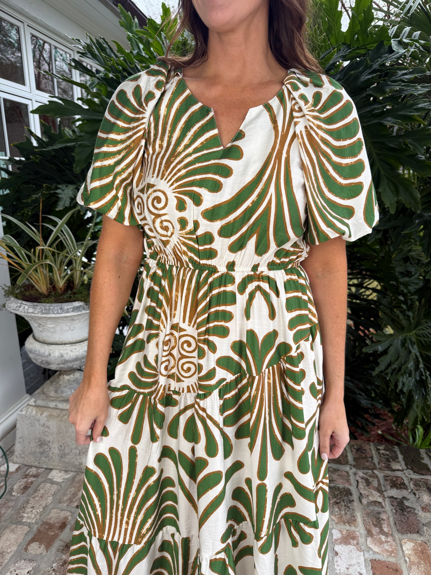 Essence of Nature Green Midi Dress