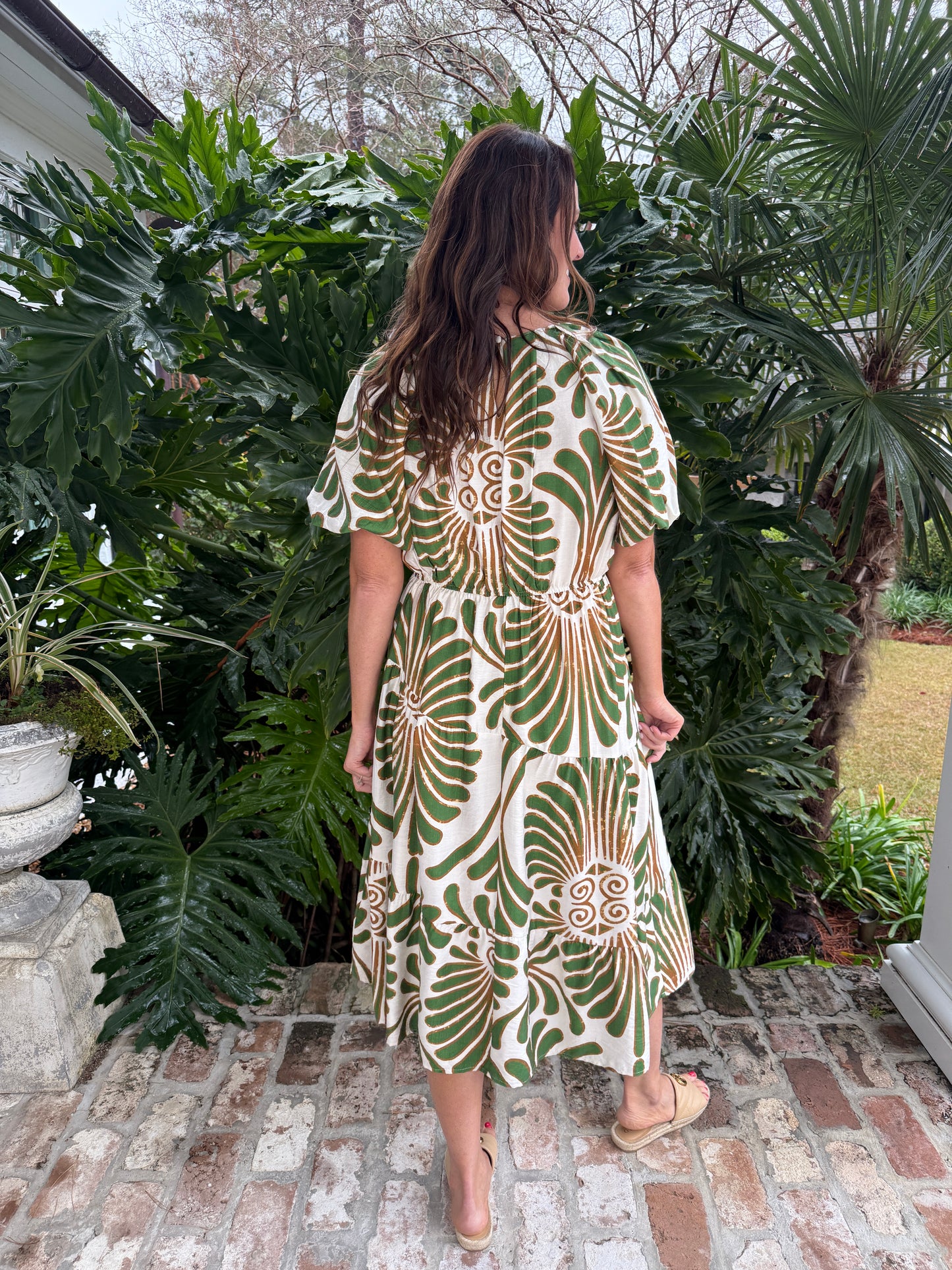 Essence of Nature Green Midi Dress