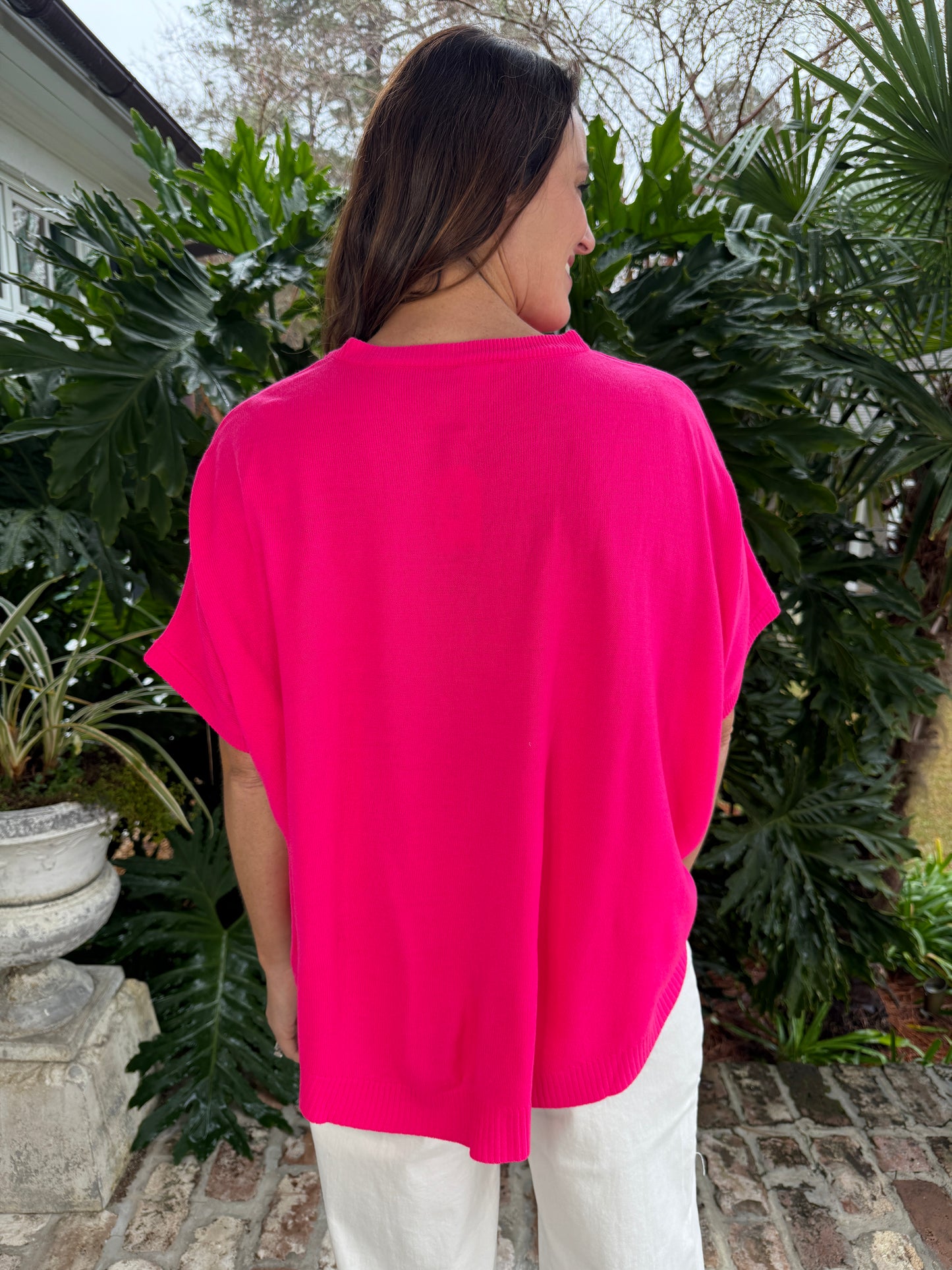 Prime Comfort Hot Pink Knit Top