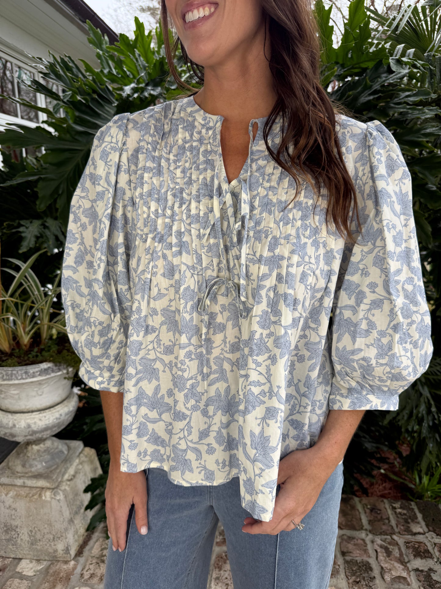 Meet You Again Blue Floral Blouse