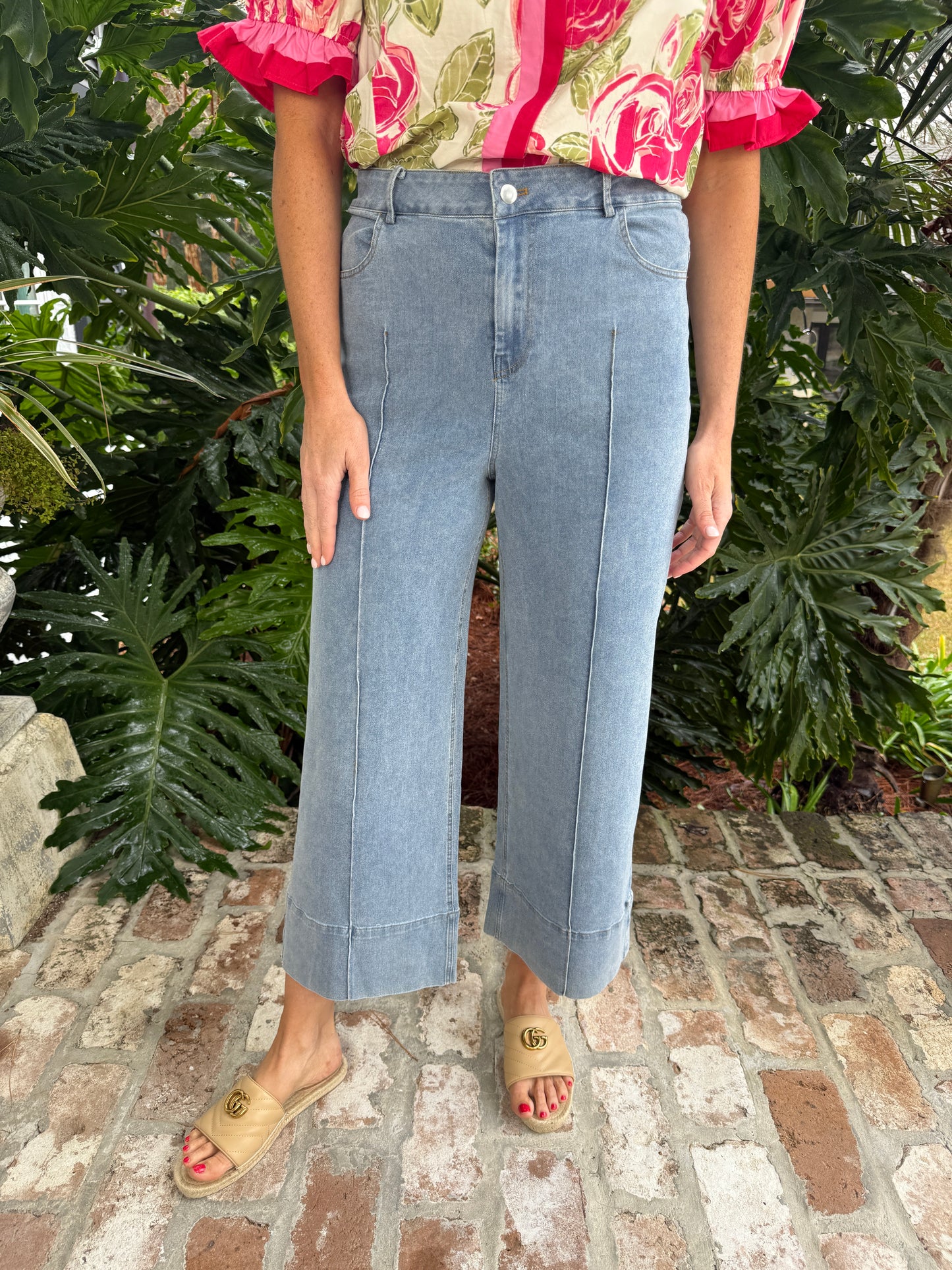 Dreaming Of You Wide Leg Light Denim Pant