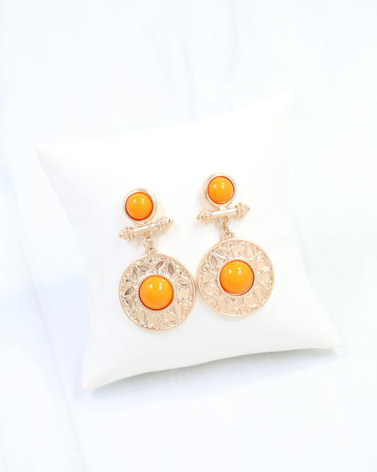 Terrace Circle Drop Earring Orange