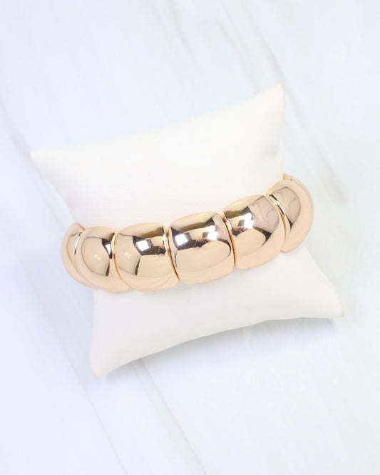 Charis Rounded Stretch Bracelet Gold
