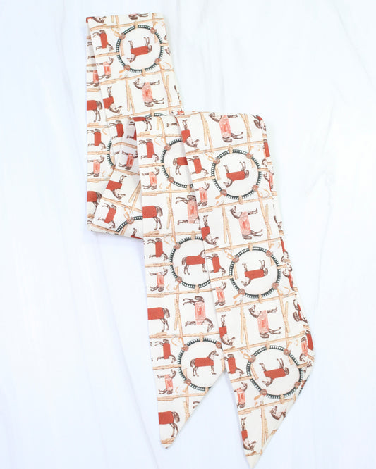 Demi Equestrian Skinny Scarf Ivory