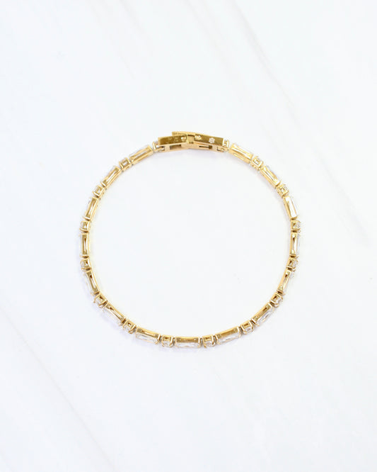 Courtney CZ Tennis Bracelet WP Gold