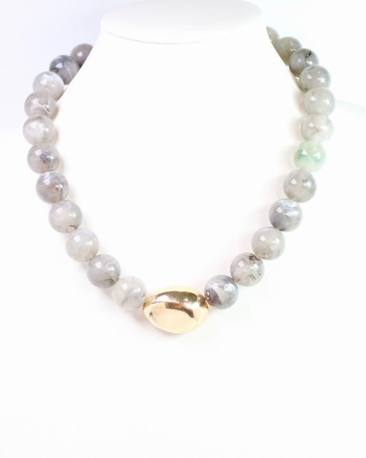 Brooklyn Bold Stone Necklace Gray