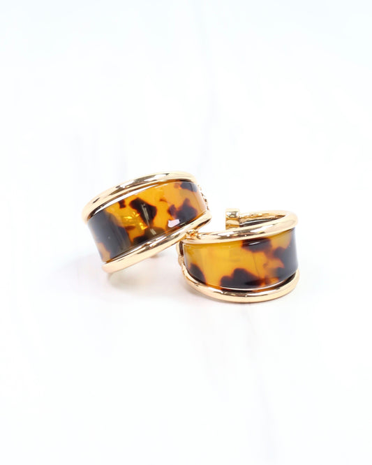 Daphne Gold Trimmed Hoop Tortoise