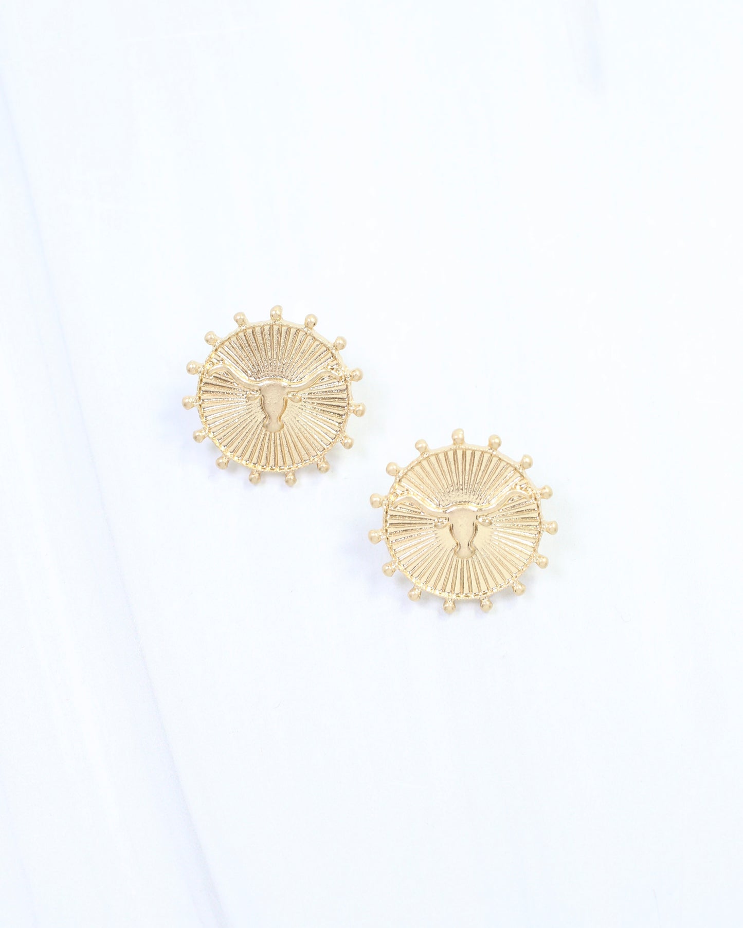 Carmen Coin Earring Bull Worn Gold