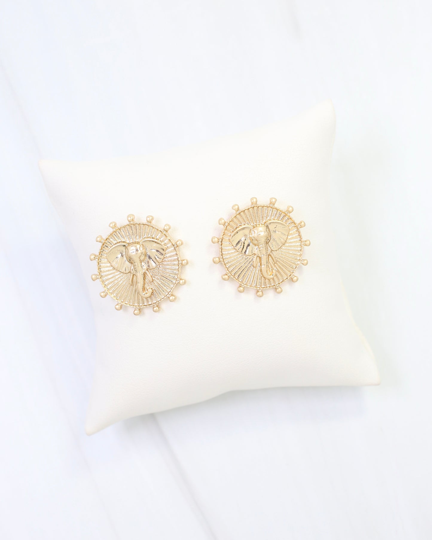 Carmen Coin Earring Elephant Worn Gold