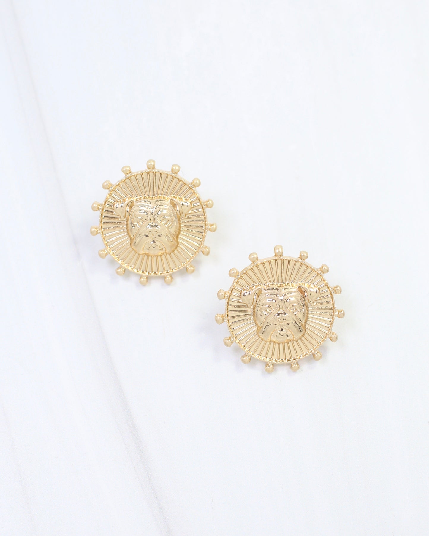 Carmen Coin Earring Dog Worn Gold