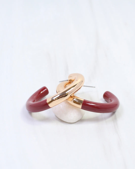 Elyse Hoop Earring Burgundy