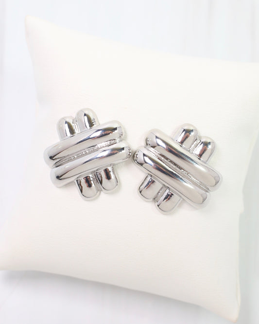 Tempe Double X Earring Silver