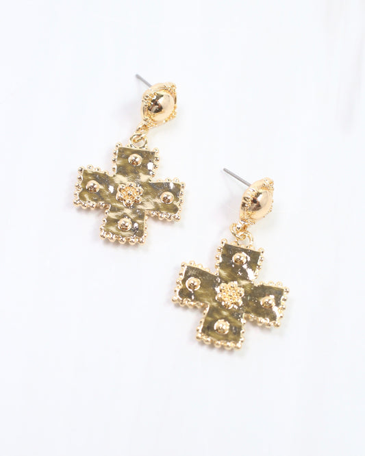 Carol Cross Earring Gold