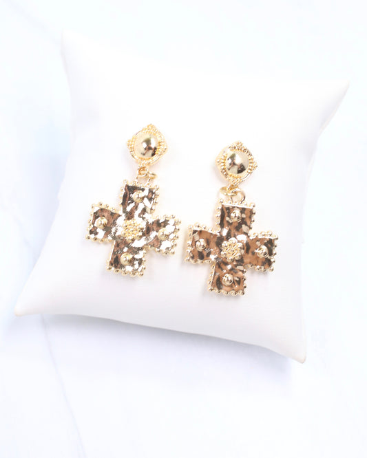 Carol Cross Earring Gold