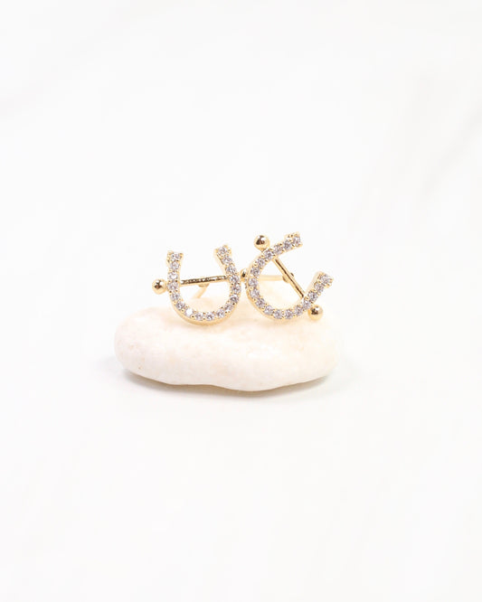 Haney Pave Horsebit Stud Gold