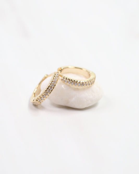 Crosby Crystal Huggie  Earring Gold