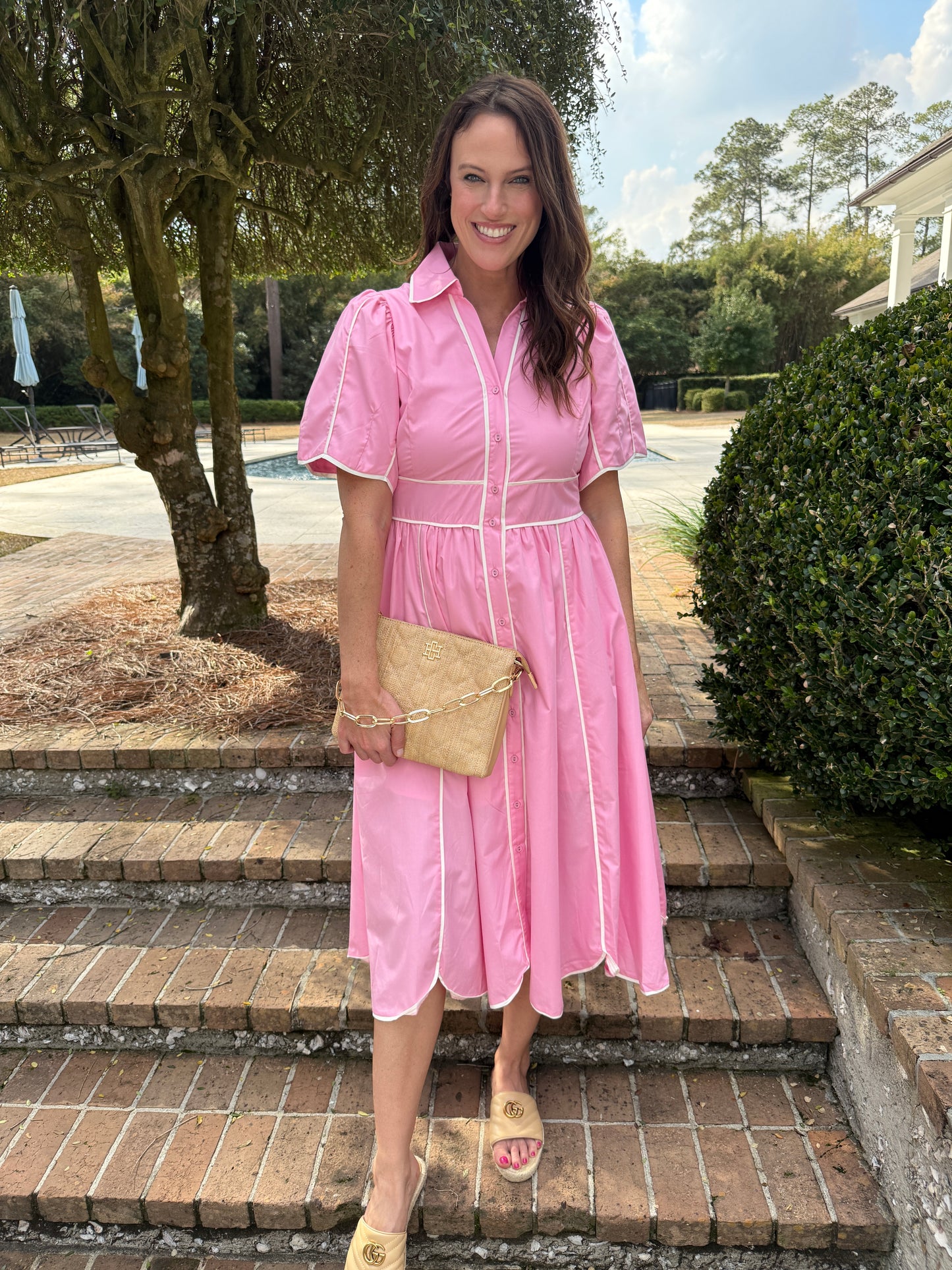 Making My Way Pink Midi Dress