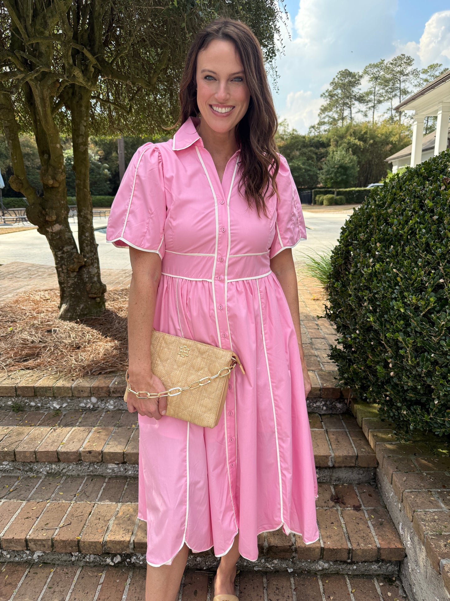 Making My Way Pink Midi Dress