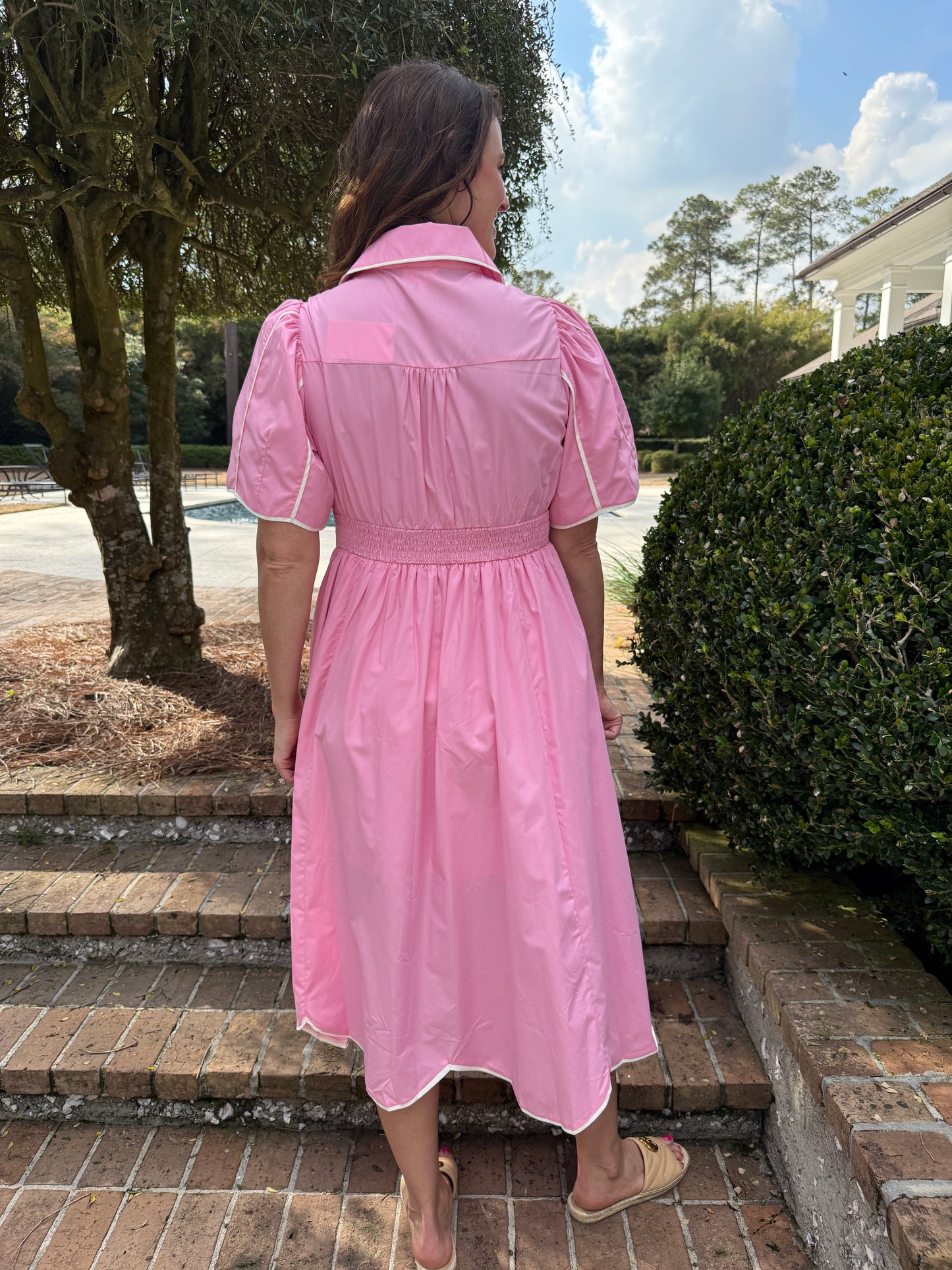 Making My Way Pink Midi Dress