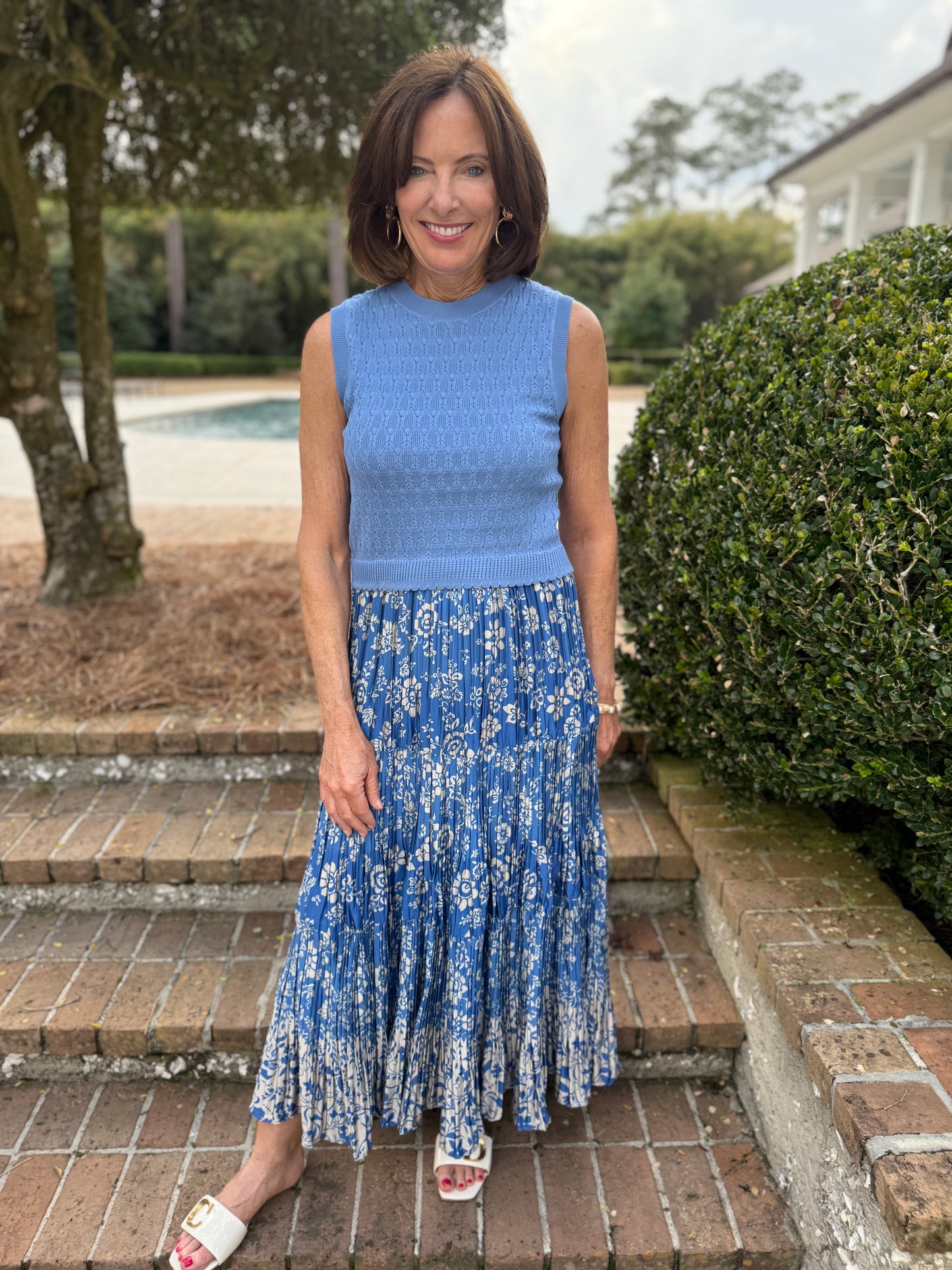 Breezy In Blue Sleeveless Maxi Dress