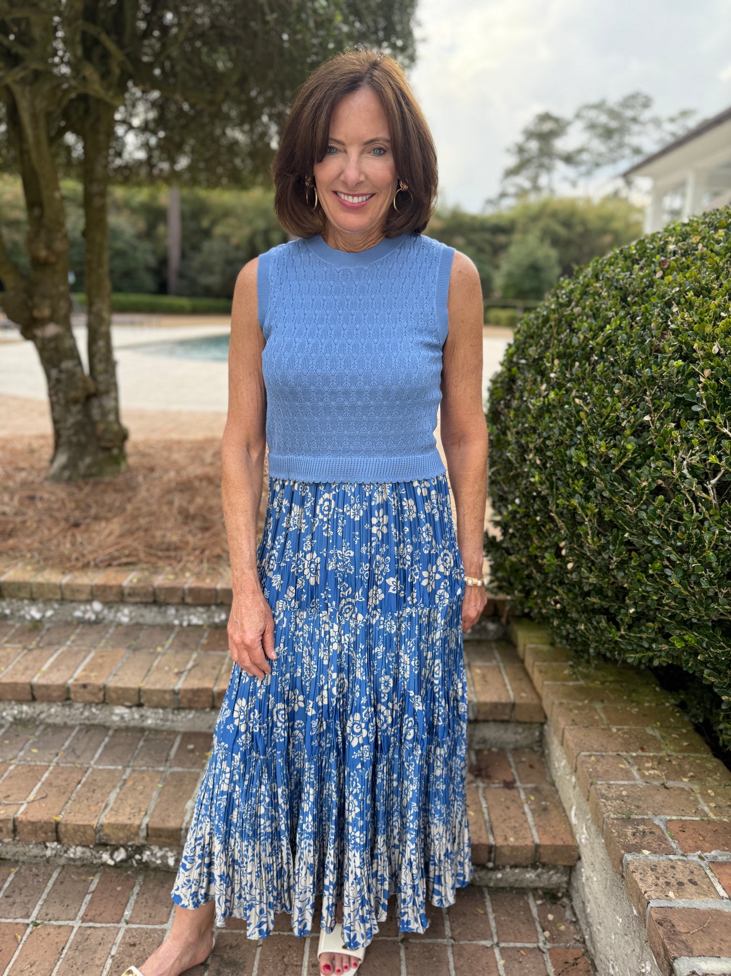 Breezy In Blue Sleeveless Maxi Dress