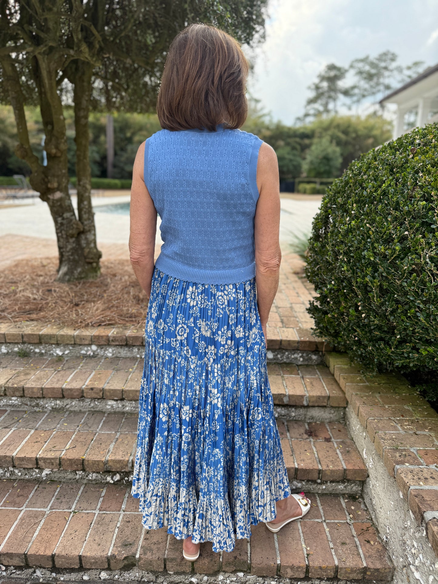 Breezy In Blue Sleeveless Maxi Dress