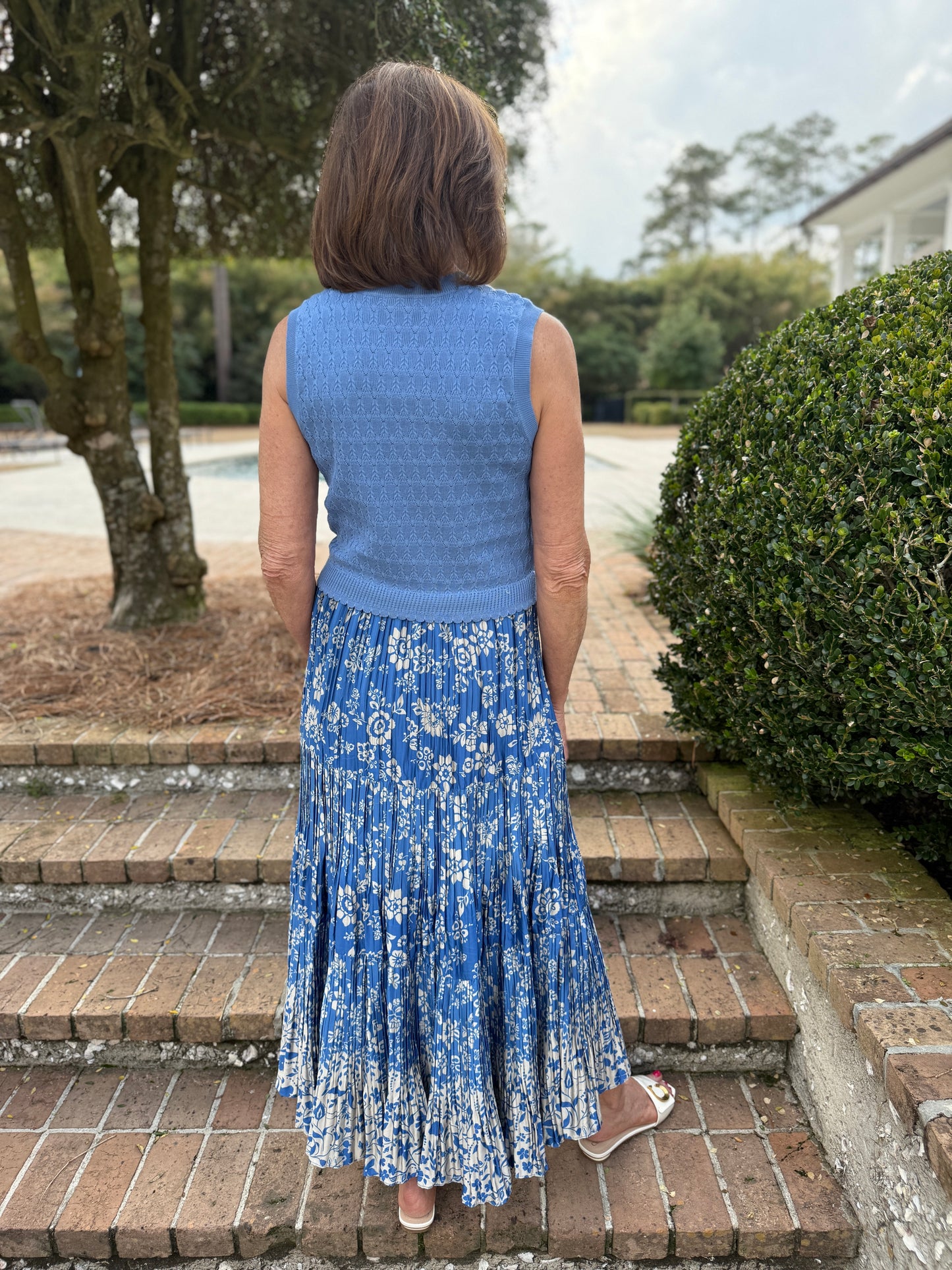 Breezy In Blue Sleeveless Maxi Dress