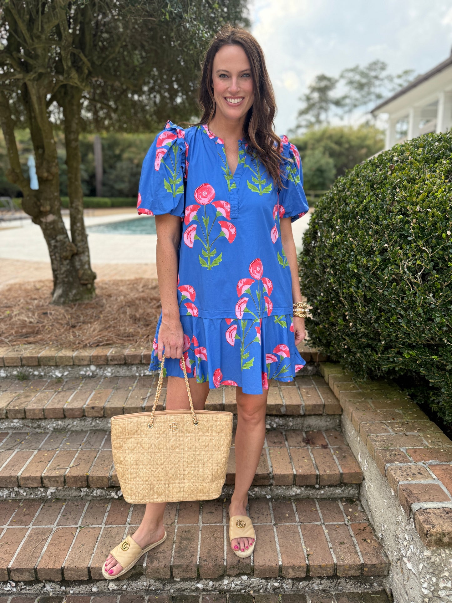 Beauty In Blue Floral Mini Dress