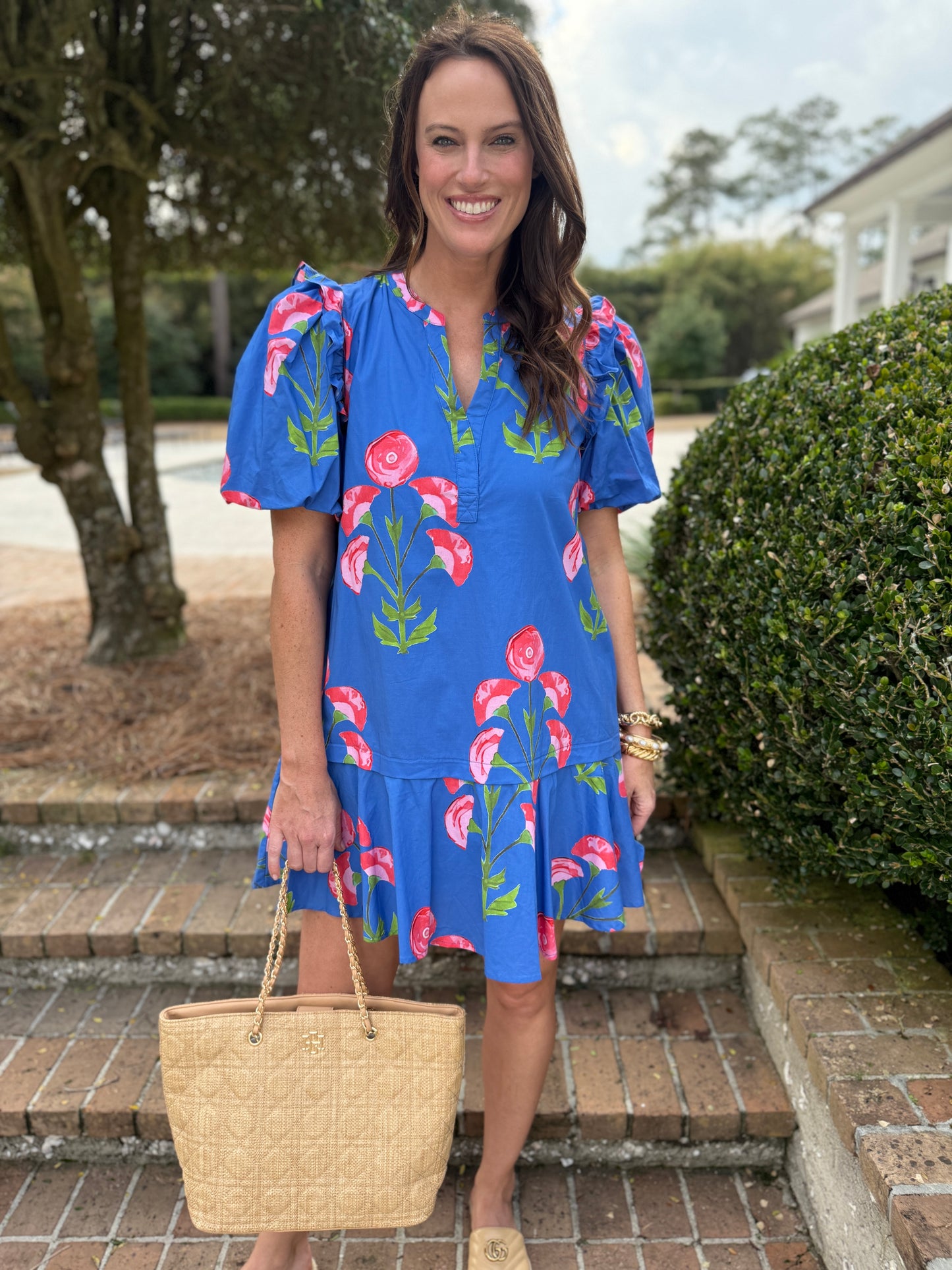 Beauty In Blue Floral Mini Dress