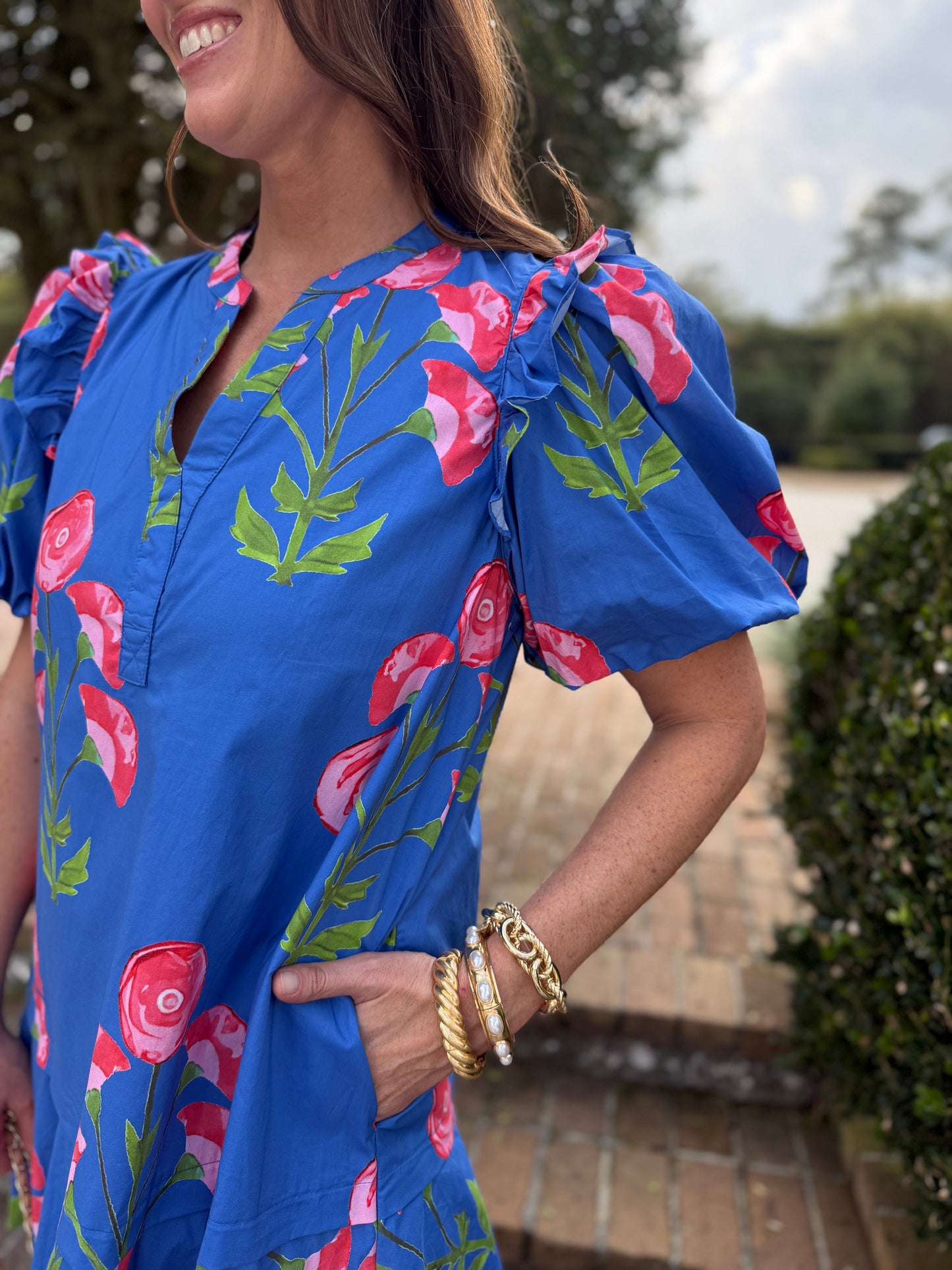 Beauty In Blue Floral Mini Dress